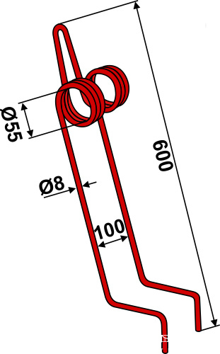 Efterharvetand Ø8mm - dobbelt
