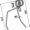 Efterharvetand Ø5mm - dobbelt