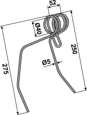 Efterharvetand Ø5mm - dobbelt