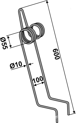 Efterharvetand Ø10mm - dobbelt