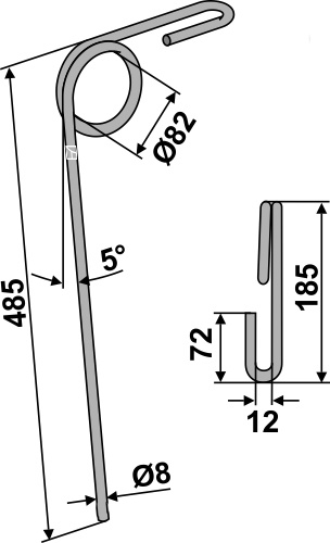 Efterharvetand Ø5mm