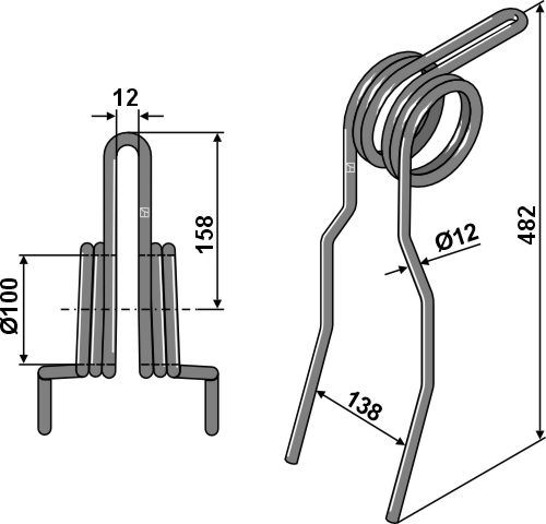Efterharvetand Ø12mm