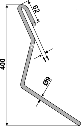 Efterharvetand Ø9mm, højre