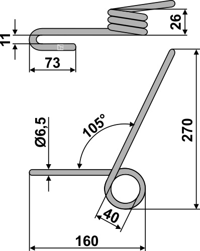 Efterharvetand Ø6,5mm