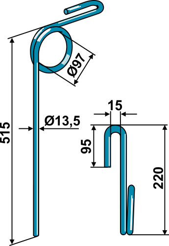 Efterharvetand Ø13,5mm