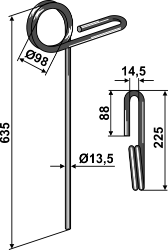 Efterharvetand Ø13,5mm