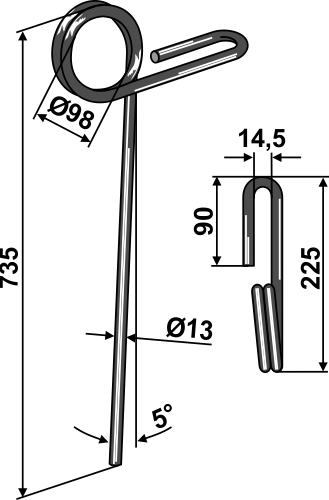 Efterharvetand Ø13mm