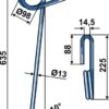 Efterharvetand Ø13mm - Blå RAL5009