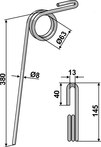 Efterharvetand Ø8mm