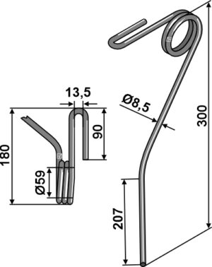 10.st-ku-04 Efterharvetand Ø12mm - dobbelt