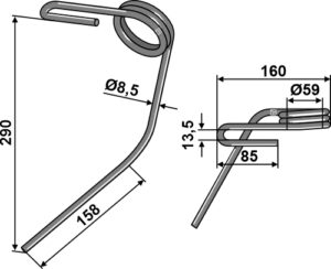 Efterharvetand Ø12mm - dobbelt