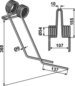 Efterharvetand Ø12mm - dobbelt