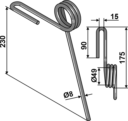 Efterharvetand Ø12mm - dobbelt