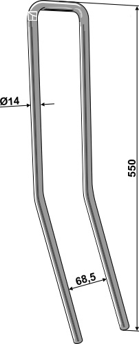 Efterharvetand Ø14mm - dobbelt
