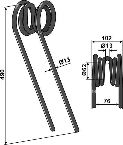 Efterharvetand Ø13mm