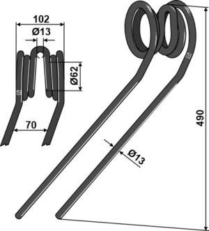 Efterharvetand Ø13mm, venstre
