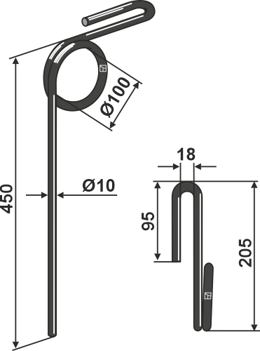 Efterharvetand Ø10mm