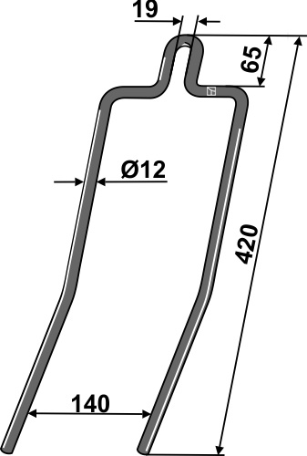 Efterharvetand Ø12mm - dobbelt