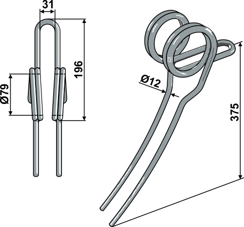 Efterharvetand Ø12mm