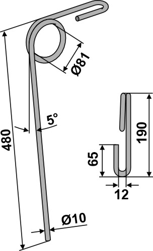 Efterharvetand Ø10mm (rød)