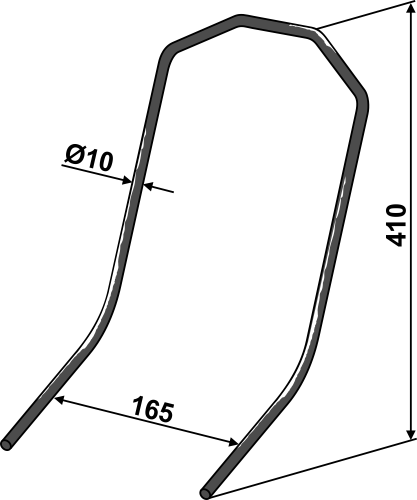 Efterharvetand Ø10mm - dobbelt