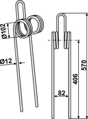 1000std Efterharvetand Ø12mm - dobbelt