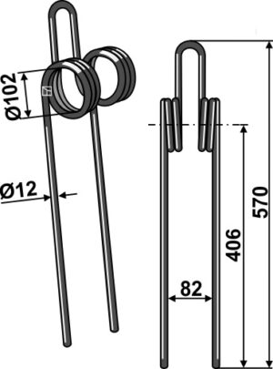 1000std.1 Efterharvetand Ø12mm - dobbelt