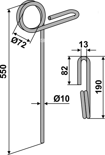 Efterharvetand Ø10mm (rød)