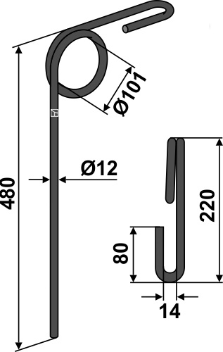 Efterharvetand Ø12mm