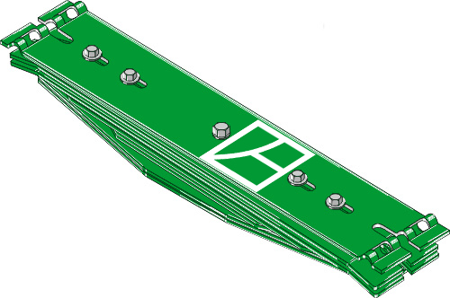 Bladfjedersæt komplet 7 lag - 770mm