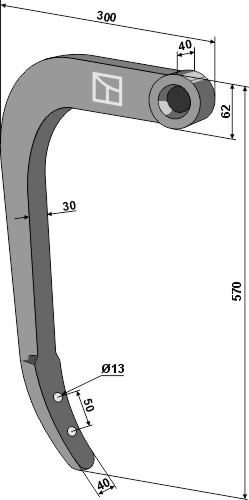 Stubharvetand - 570mm