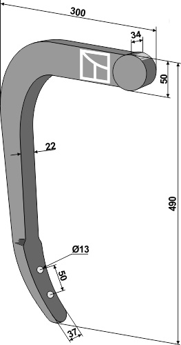 Stubharvetand - 490mm