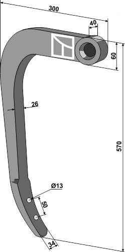 Stubharvetand - 570mm