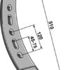 Stubharvespids 510x75x10mm - højre drejet