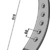 Stubharvespids 510x75x10mm type MF- venstre drejet