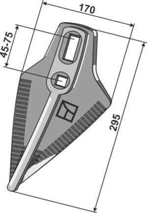 101.1139a-h Gåsefodsskær 170mm (hårdmetal belagt)