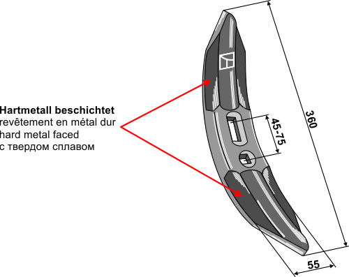Grubbeskær 360mm (hårdmetal belagt)