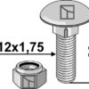 Bolt M12x1,75x29 - 8.8 m. låsemøtrik