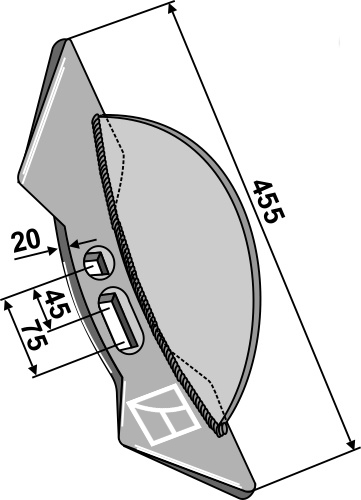 Dobbelt hjerteskær 455mm