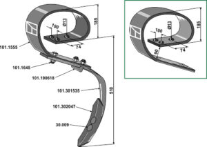 101.15010 Stubharvetand 150x10 komplet