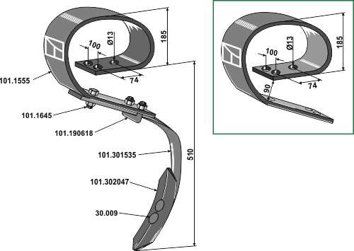 Stubharvetand 150x10 komplet