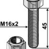 Bolt M16x2x45 - 8.8 m. låsemøtrik