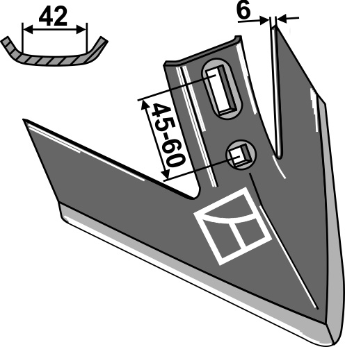Gåsefodsskær 240x6 - Turbo Kverneland 240mm
