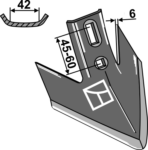 Gåsefodsskær 180x6 - Turbo Kverneland 180mm