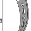 Stubharvespids 490x70x12mm - venstre drejet