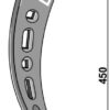 Stubharvespids 490x70x12mm - højre drejet