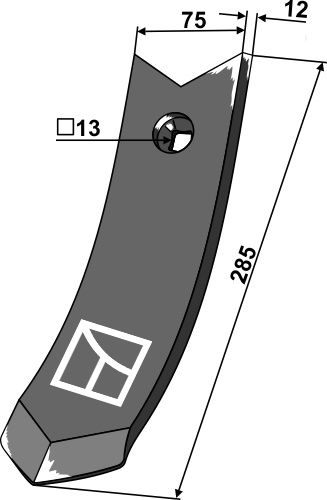 Skærspids 285x75x12mm