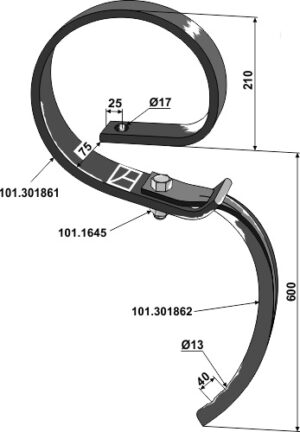 101.301851 Harvetand 65x16 u. spids