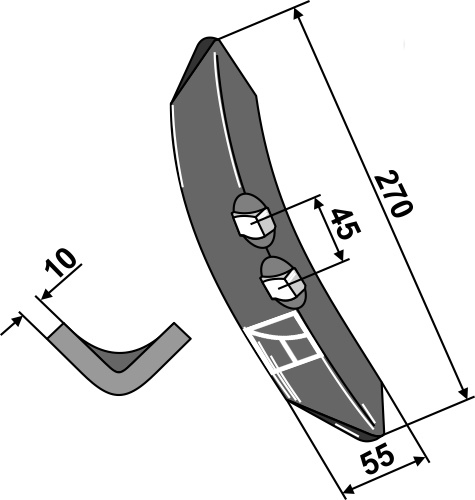 Harvespids 270x55x10mm