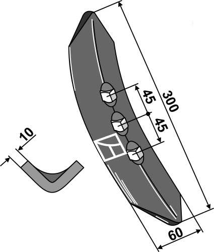 Harvespids 300x60x10mm